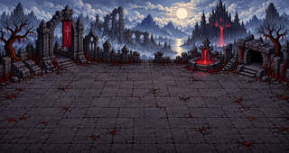 Moonlit Crimson Ruins wallpaper