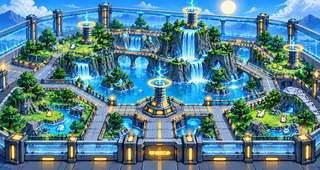 Techno Water Garden wallpaper