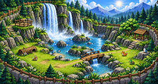 Waterfall Valley wallpaper