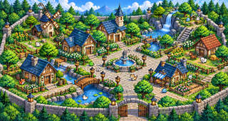 Woodland Village wallpaper