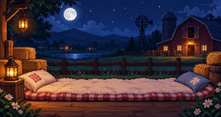 Moonlit Farm wallpaper