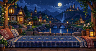 Riverside Village wallpaper
